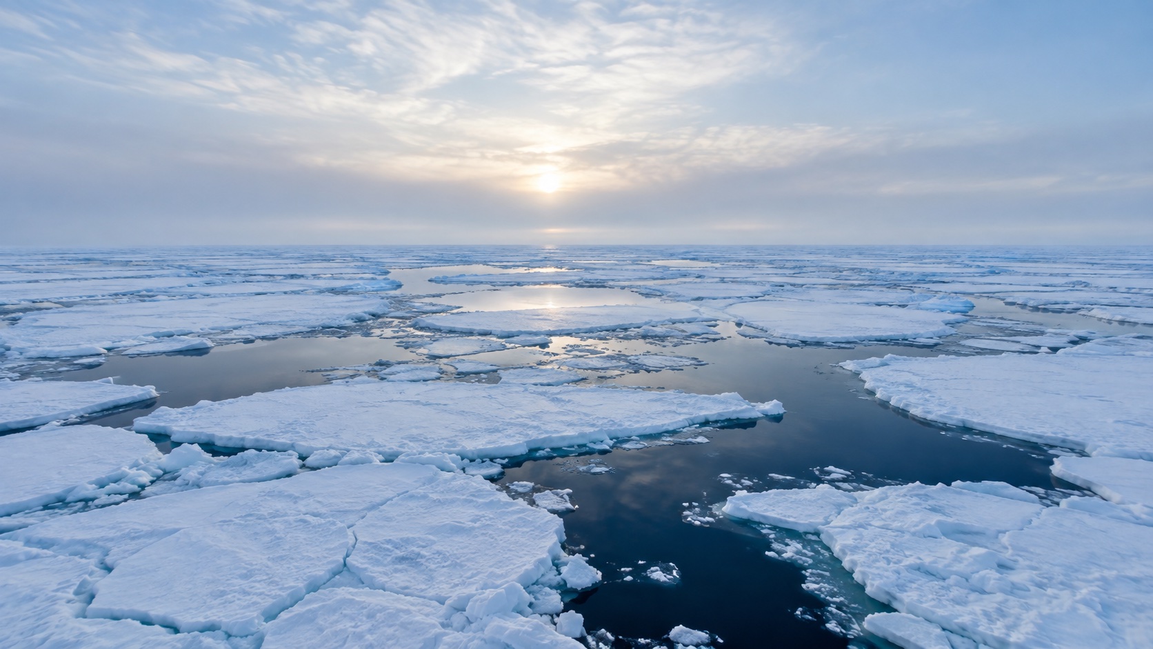 Évocation de la banquise du pôle Nord, entre glace blanche et eau bleue
