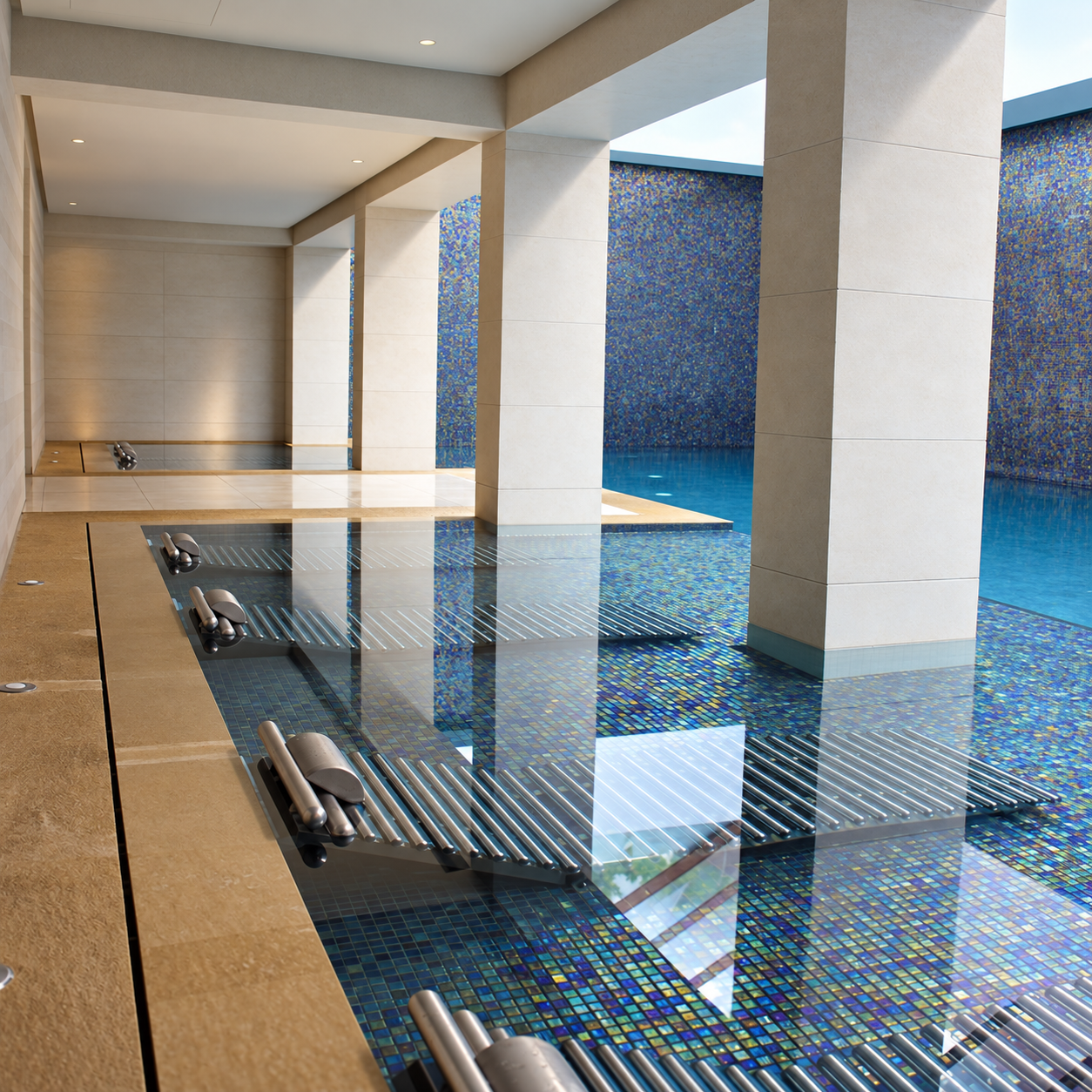 Bassin intérieur avec équipements de balnéothérapie